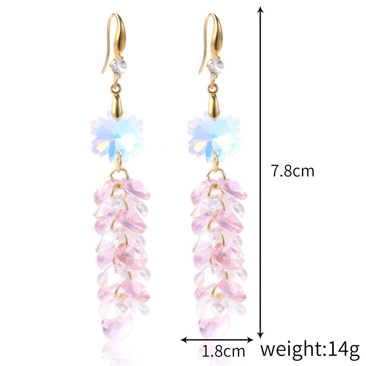 Elegant Austrian Crystal Water Drop Heart Earrings for Women