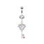 Streetwear Heart Shape Stainless Steel Plating Inlay Zircon Belly Ring