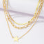 Three-Layer Star Pendant Necklace - Fashionable Multi-Layer Design