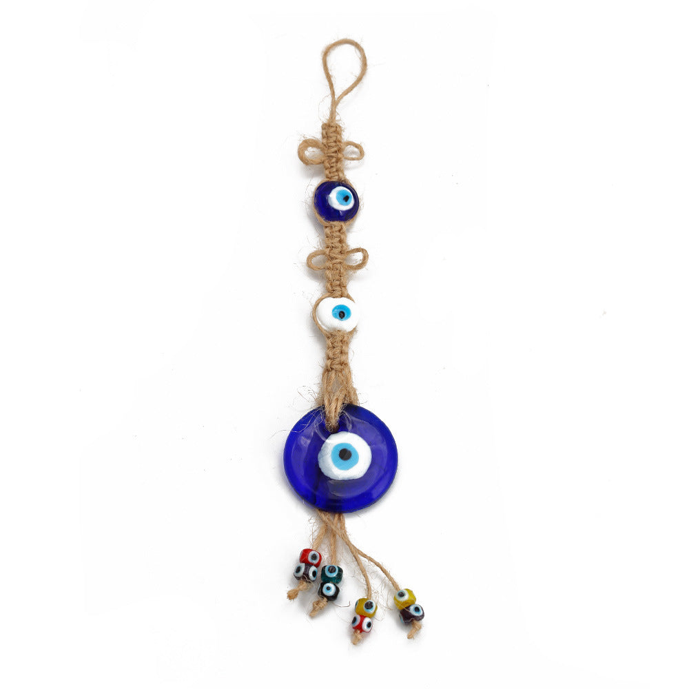 Evil Eye Alloy Keychain with Teardrop Pendant for Car Accessories