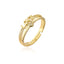 Fashion Geometric Zircon Open Ring in 18k Gold Plated Copper