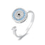 Fashion Devil's Eye Zircon Adjustable Open Ring for Women and Men