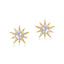 Wholesale 18K Gold Zircon Geometric Star Moonstone S925 Silver Earrings