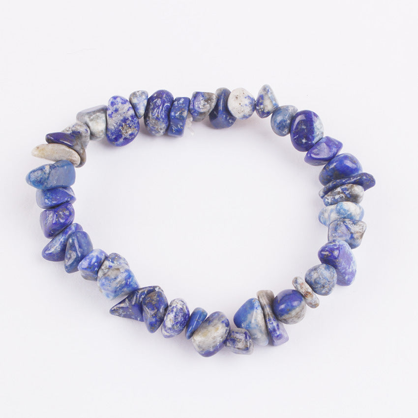 Fashion Irregular Natural Stone Beaded Bracelet with Colorful Crystal Chips