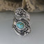 Creative Retro Turquoise Rose Carved Silver Ring