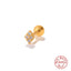 Fashion Solid Color Sterling Silver Plating Inlay Zircon Ear Studs 1 Piece