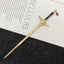 Unisex Chinoiserie Retro Geometric Sword Alloy Hairpin - Modern Ethnic Style Hanfu Headdress