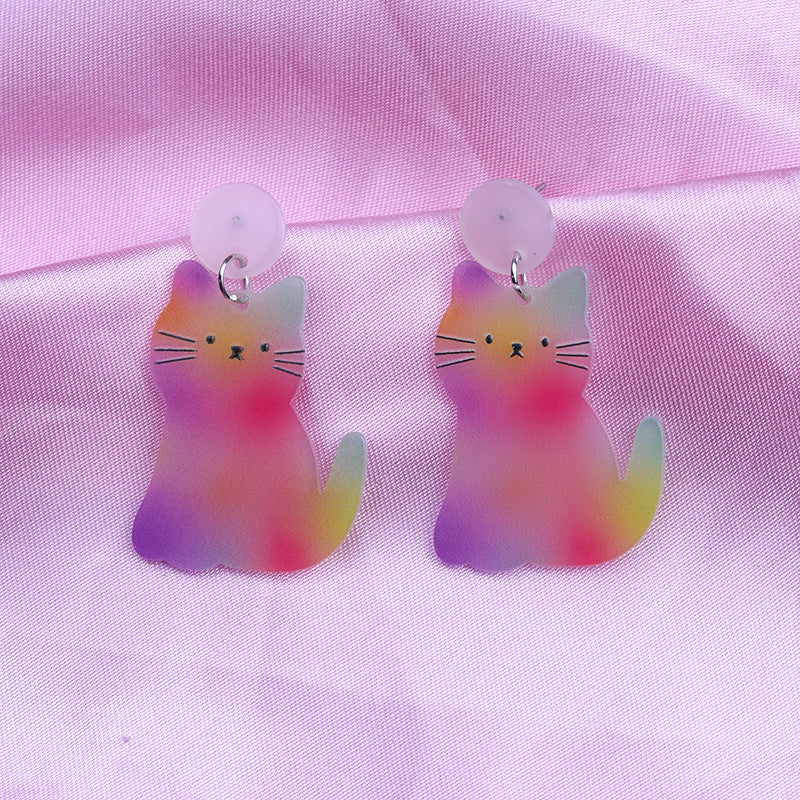 Cute Cat Arylic Drop Earrings