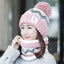 Women's Cozy Knit Wool Cap with Ear and Neck Warmer for Winter