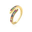 1 Piece Geometric 18k Gold Plated Copper Ring with Colorful Zircon