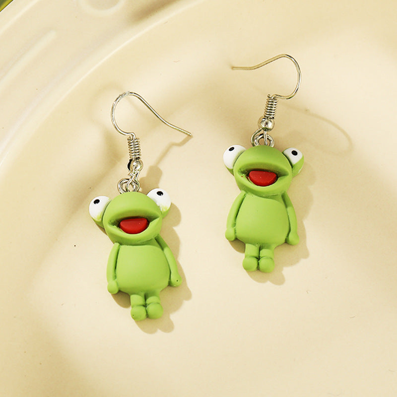 Fashion Green Frog Earrings Wholesale