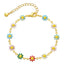 Vacation Ethnic Style 18k Gold Plated Enamel Flower Bracelet