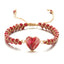 Ethnic Heart Shape Natural Stone Knitted Bracelet 2024 Edition