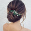 Women's Elegant Flower & Leaf Zircon Hair Clip and Pearl Comb Bridal Hair Accessory