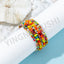 Exaggerated Color Block Glass Beaded Multi-Layer Bohemian Bracelet