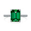 1 Piece Geometric Sterling Silver Emerald Cut Zircon Ring