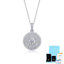 Sterling Silver Moissanite Round Pendant Necklace with Chain