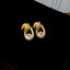 Elegant Geometric Snake Copper Stud Earrings with Rhinestones