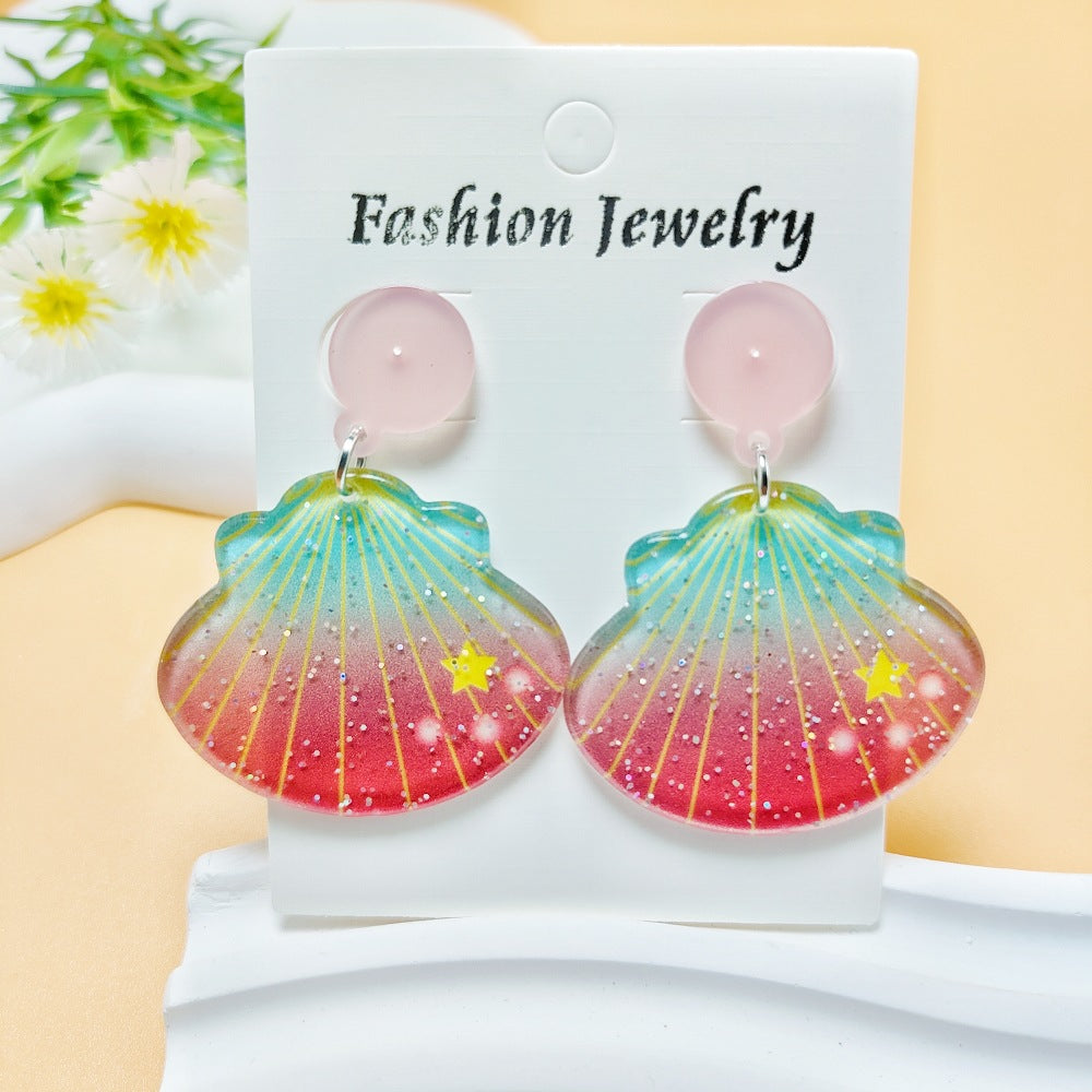 1 Pair Simple Style Shell Arylic Drop Earrings