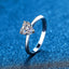 Sterling Silver Heart Shape Moissanite Solitaire Engagement Ring