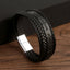 Streetwear Color Block PU Leather Men's Bangle with Alloy Clasp