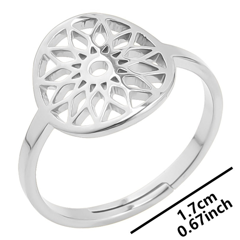 Wholesale Streetwear Minimalist Adjustable Stainless Steel Open Ring