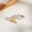 Elegant Heart & Bow Opal Pearl Rhinestone Ear Clips - 1 Pair