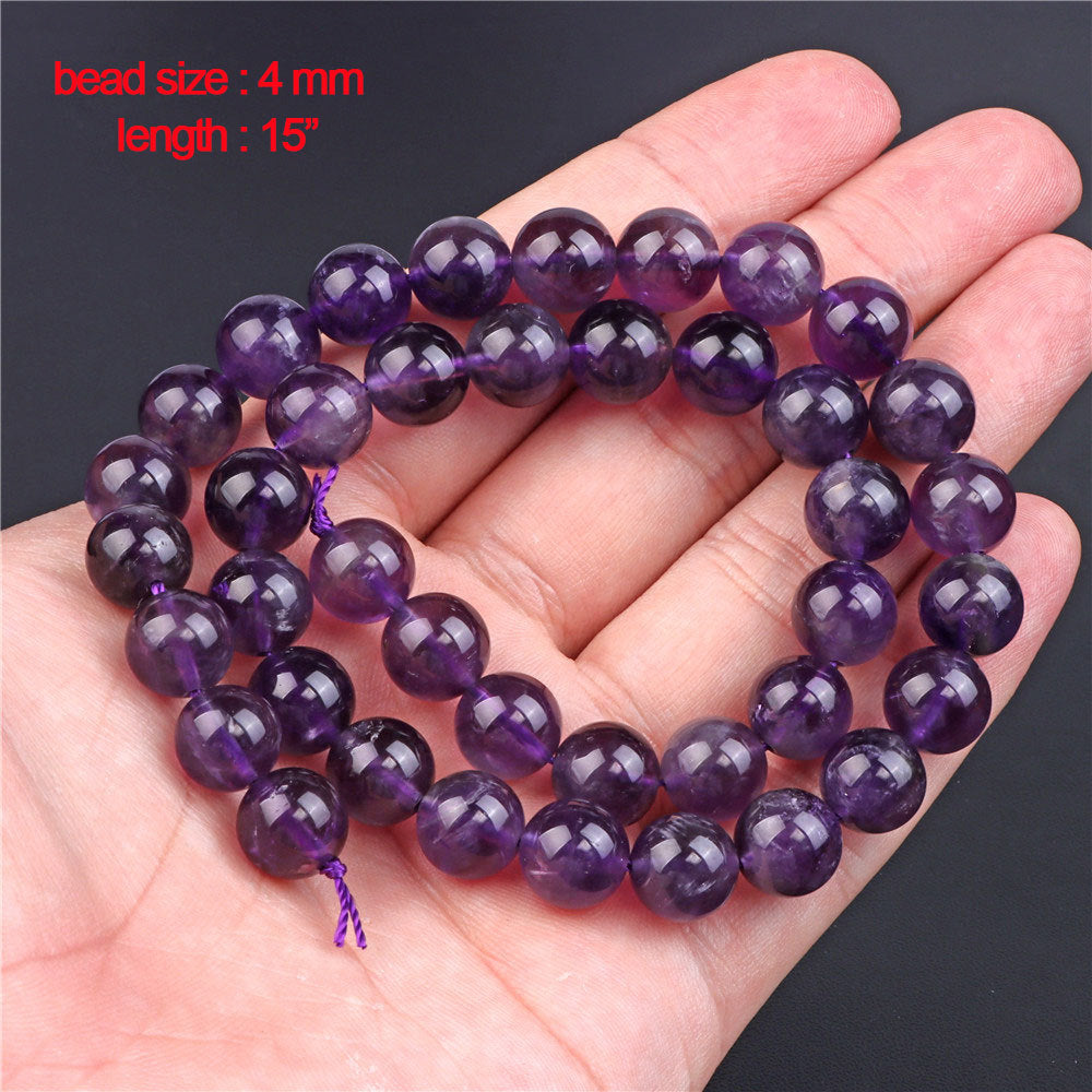 Natural Amethyst Abacus and Round Beads for DIY Jewelry Making Accessories