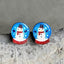 1 Pair Christmas Cartoon Santa Claus and Elk Wood Ear Studs