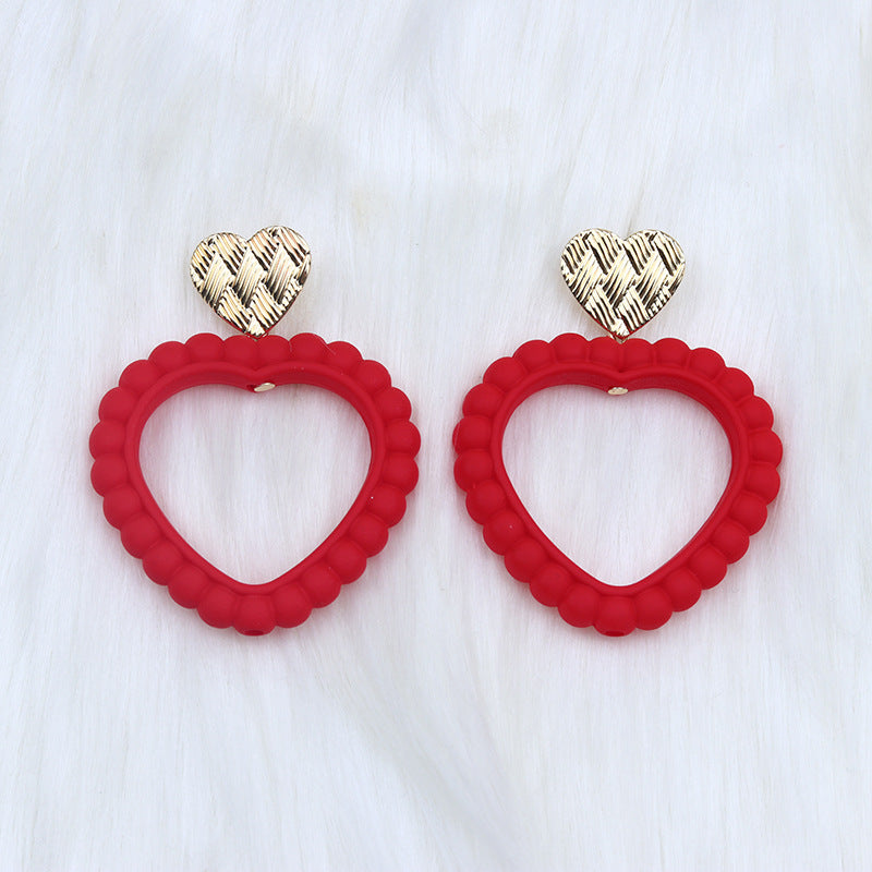 Simple Heart Shape Acrylic Drop Earrings