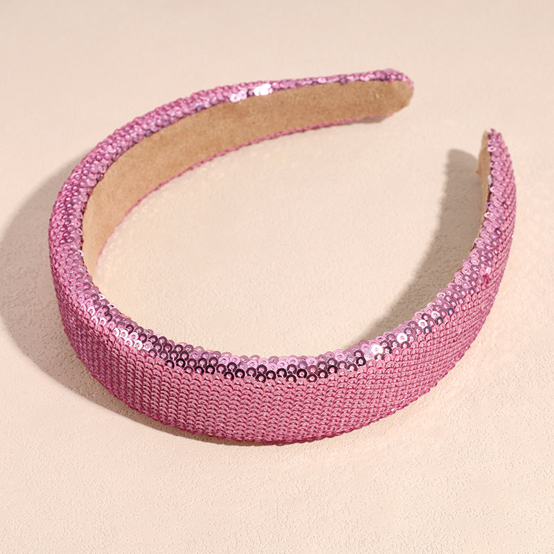 Retro Crystal Sequin Wide Hair Band