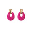 Retro Geometric Raffia Woven Drop Earrings