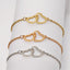 18K Gold Plated Stainless Steel Double Heart Bracelet and Anklet Set