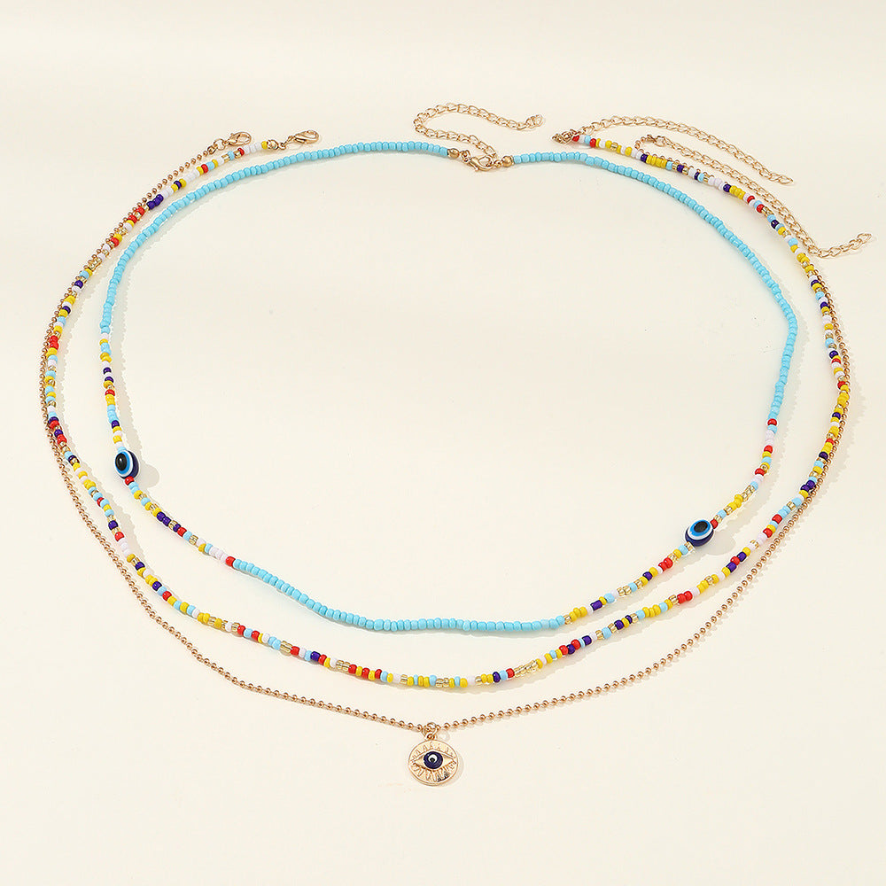 Colorful Beaded Evil Eye Women's Chain Belt Body Accessory