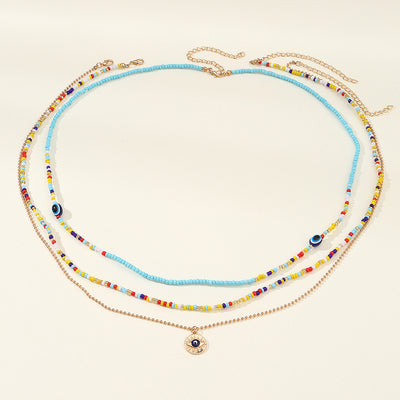 Colorful Beaded Evil Eye Women's Chain Belt Body Accessory