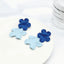 Klein Blue C Shape Alloy Stud Earrings - Niche Simple Design Korean Style for Women
