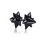 Geometric Stainless Steel and Black Acrylic Cross Stud Earrings