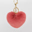 Sweet Heart Shape Alloy Valentine's Day Fur Pom Pom Keychain Pendant