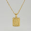 Fashion Letter Rectangle Titanium Steel Pendant Necklace Gold Plated Stainless Steel Necklaces