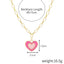 Fashion Rainbow Heart Alloy Enamel Pendant Necklace for Women