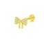 Butterfly Bow Knot Leaf Lip Rings with White Zircon and Rhinestones in Stainless Steel and Gold Plated Finish