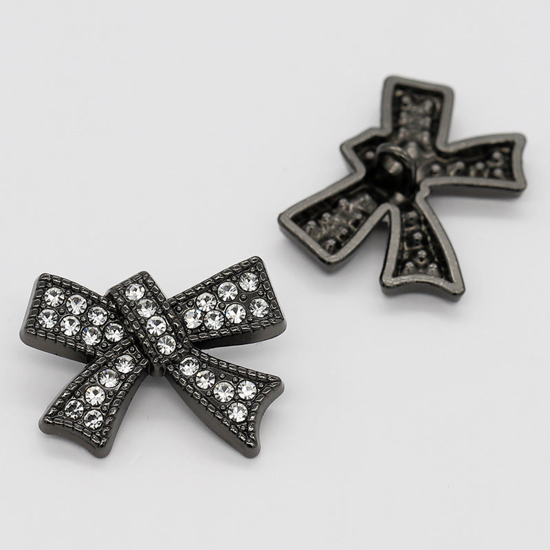 Factory Wholesale Metal Bow Diamond Button for Shirts and Cardigans