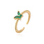 Fashion Geometric Flower Butterfly Gold Plated Zircon Open Ring