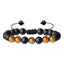 Classic Round Natural Stone Tiger Eye Beaded Adjustable Bracelet