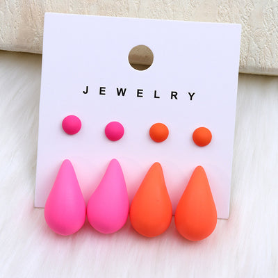 1 Set Cute Water Droplet Acrylic Stud Earrings Set