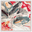 Indian Feather Floral Carriage Silk Twill Square Scarf Shawl 130cm*130cm