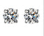 1 Pair Sterling Silver Moissanite Triangle Round Inlay Ear Studs