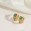 Elegant Heart Shape 14K Gold Plated Zircon Stud Earrings