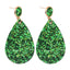 1 Pair Retro Glitter PU Leather Water Droplet Earrings