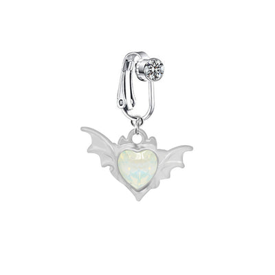 IG Style Heart Shape Wing Belly Ring - Stainless Steel & Gold Plated, Non-Piercing Navel Clip